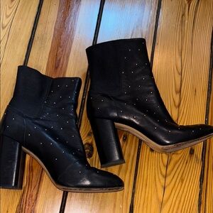 Rag & Bone Black Heeled Boots with Chunky Block Heel